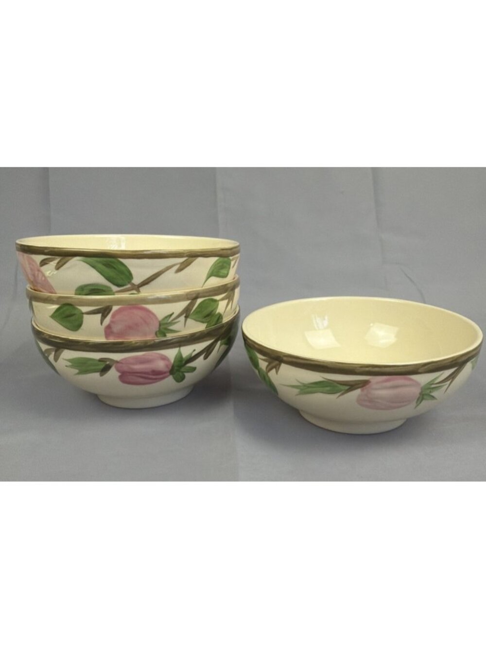 Franciscan Desert Rose Footed 5.5” England Flying “f” Oatmeal Bowls (4)